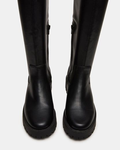 LABELLE Black Knee-High Lug Platform Women's Boot - Steve Madden
