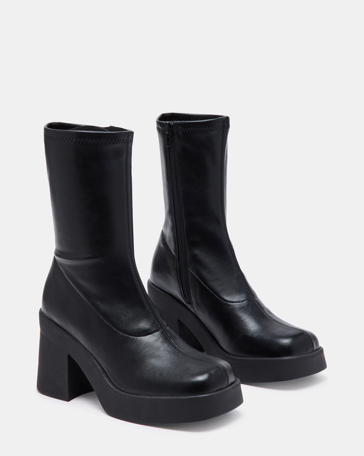 KLAYTON Black Platform Ankle Boot | Women's Booties - Steve Madden