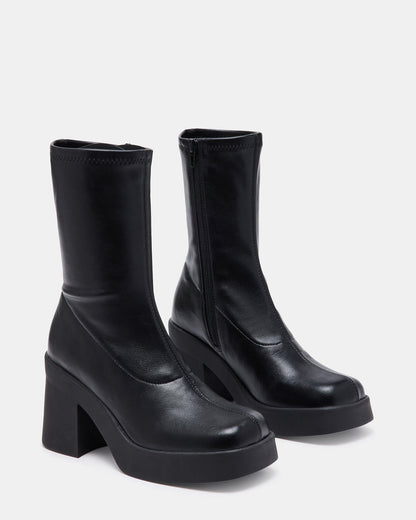 KLAYTON Black Platform Ankle Boot | Women's Booties - Steve Madden
