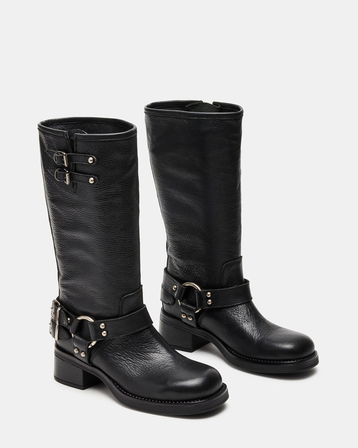 ASTOR Black Leather Knee-High Boot | Women's Boots - Steve Madden