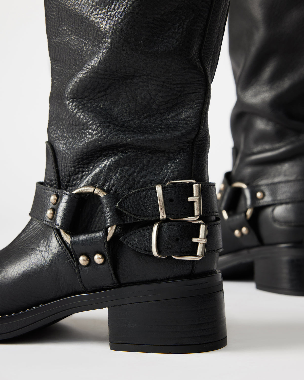 ASTOR Black Leather Knee-High Boot | Women's Boots - Steve Madden