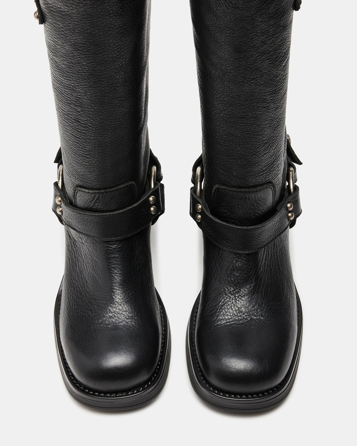 ASTOR Black Leather Knee-High Boot | Women's Boots - Steve Madden