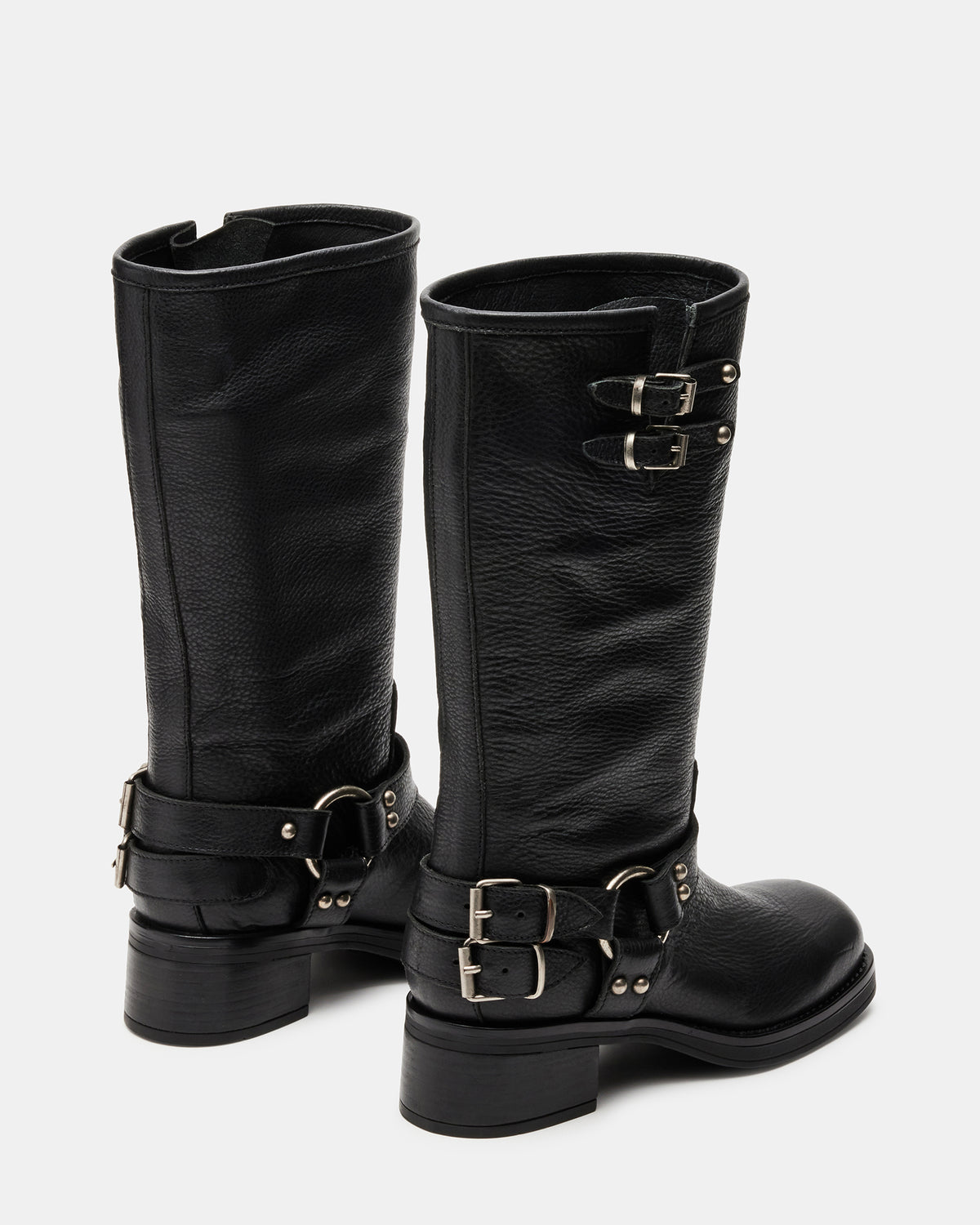 ASTOR Black Leather Knee-High Boot | Women's Boots - Steve Madden