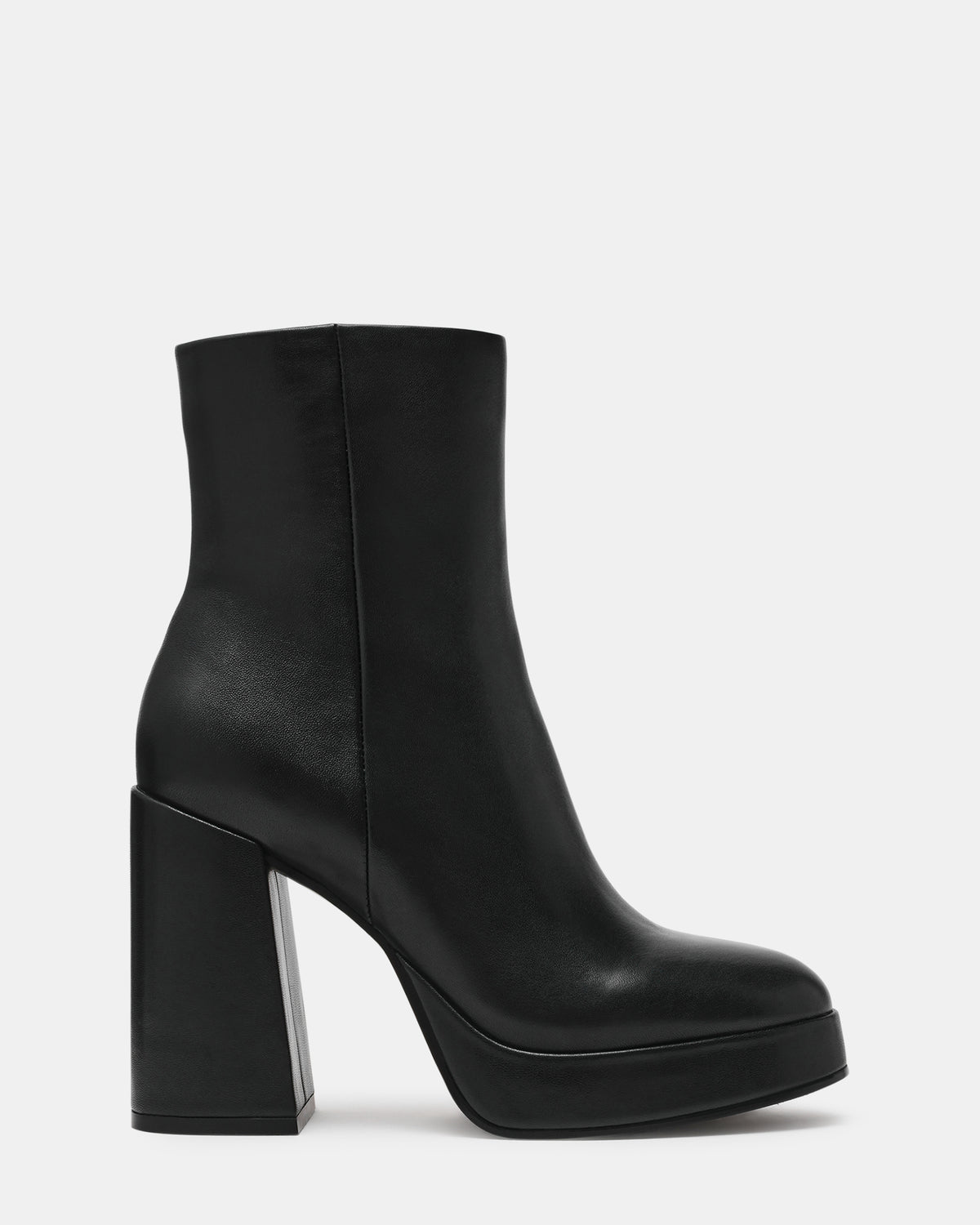 TYRA Black Leather Platform Block Heel Women's Ankle Boot - Steve Madden