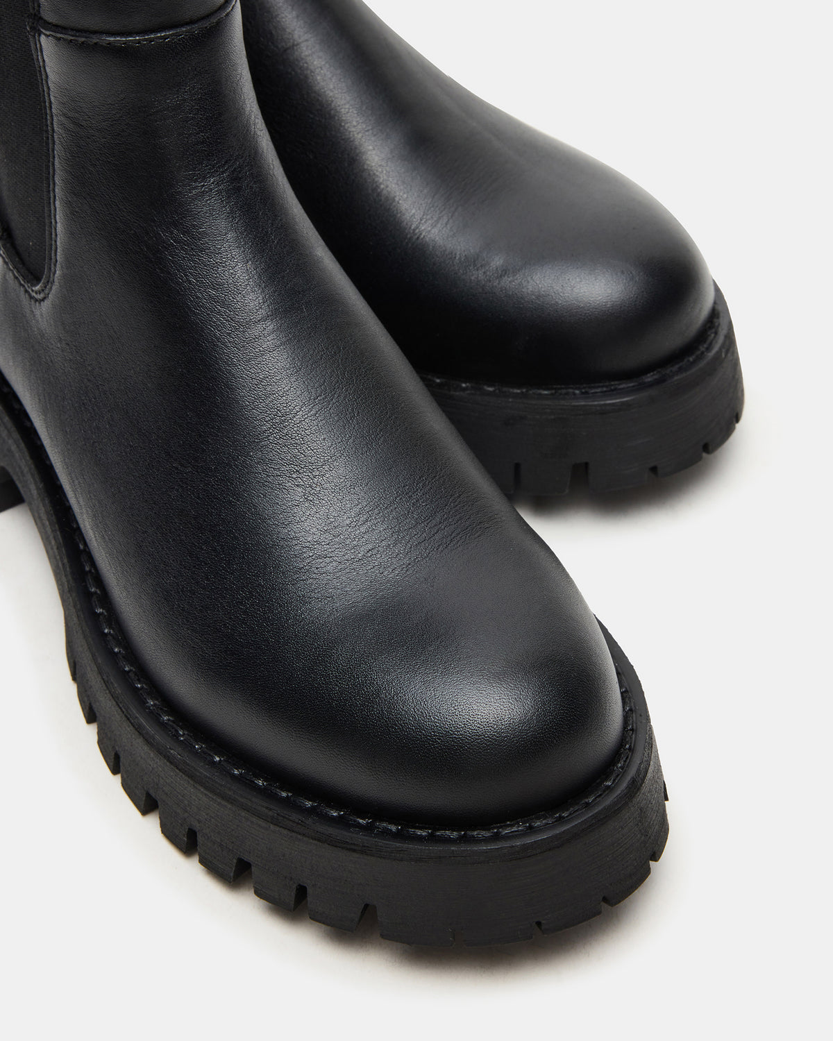 LOWA Black Leather Lug Chelsea Platform Women's Ankle Boot - Steve Madden