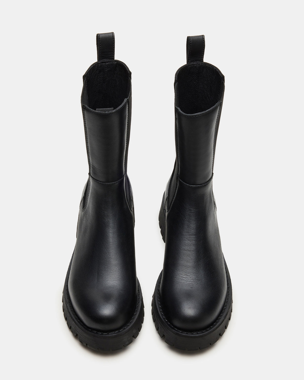 LOWA Black Leather Lug Chelsea Platform Women's Ankle Boot - Steve Madden