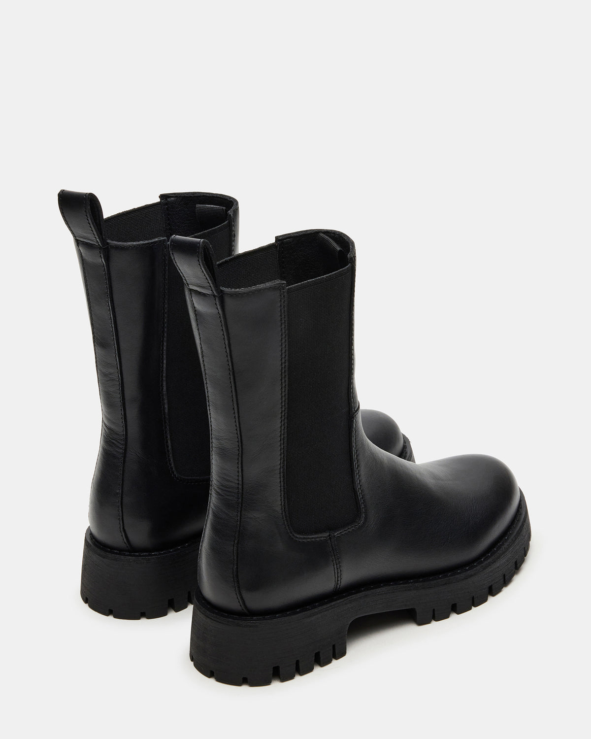 LOWA Black Leather Lug Chelsea Platform Women's Ankle Boot - Steve Madden