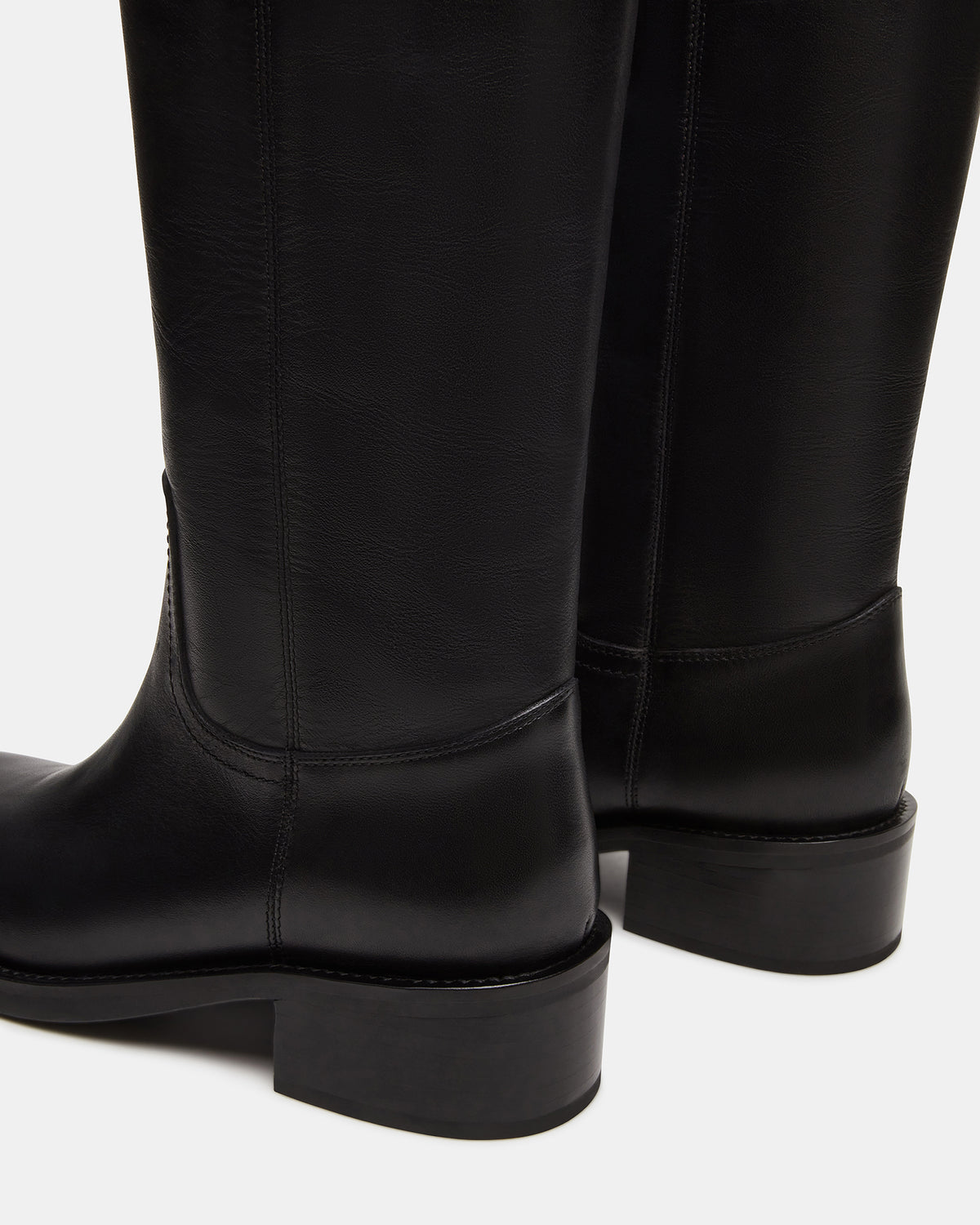 RIGGS Black Leather Square-Toe Women's Boot - Steve Madden
