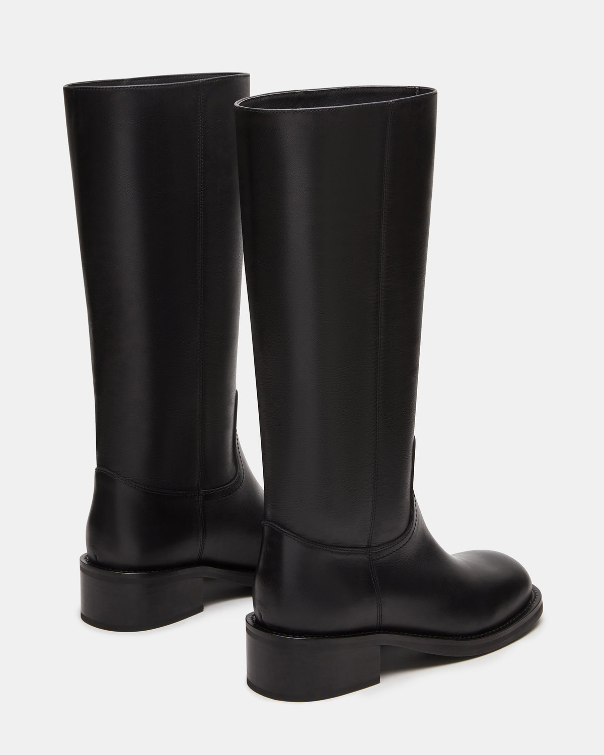 RIGGS Black Leather Square-Toe Women's Boot - Steve Madden