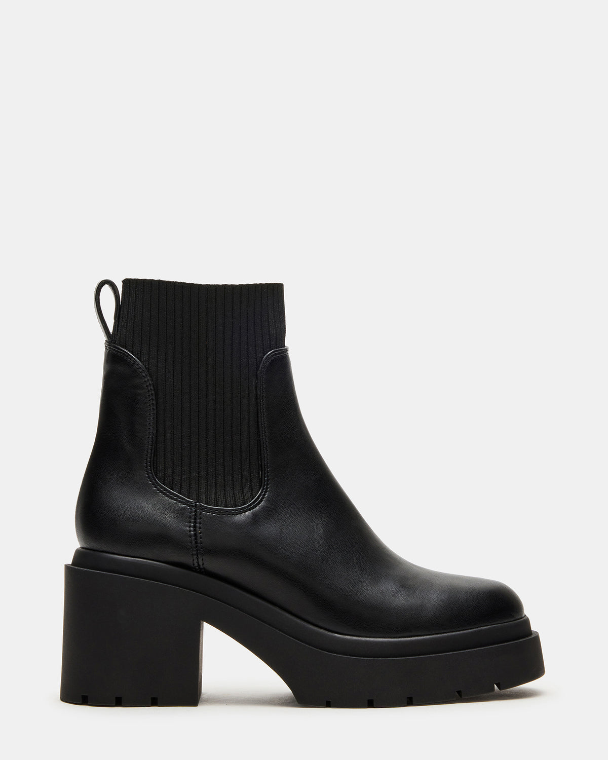 KOA Black Lug Sole Chelsea Women's Ankle Boot - Steve Madden