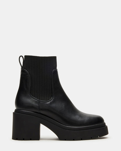 KOA Black Lug Sole Chelsea Women's Ankle Boot - Steve Madden