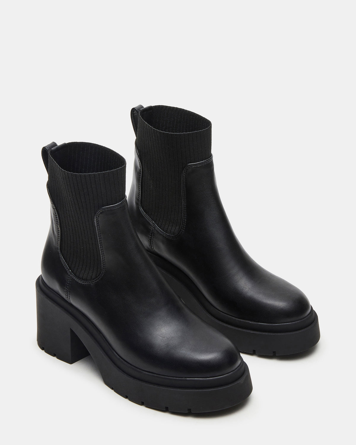 KOA Black Lug Sole Chelsea Women's Ankle Boot - Steve Madden