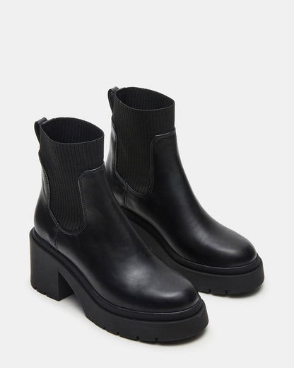 KOA Black Lug Sole Chelsea Women's Ankle Boot - Steve Madden