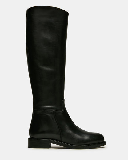 BELMONT Black Leather Knee-High Women's Riding Boot - Steve Madden