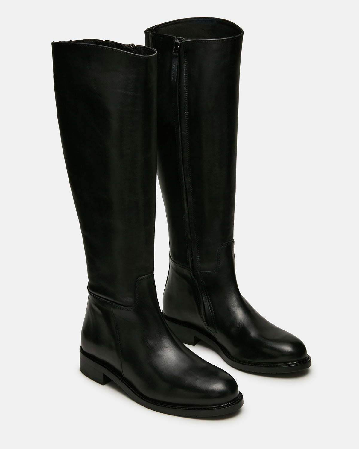 BELMONT Black Leather Knee-High Women's Riding Boot - Steve Madden