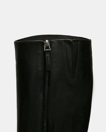 BELMONT Black Leather Knee-High Women's Riding Boot - Steve Madden