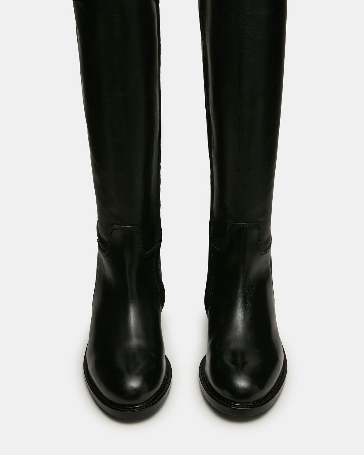 BELMONT Black Leather Knee-High Women's Riding Boot - Steve Madden