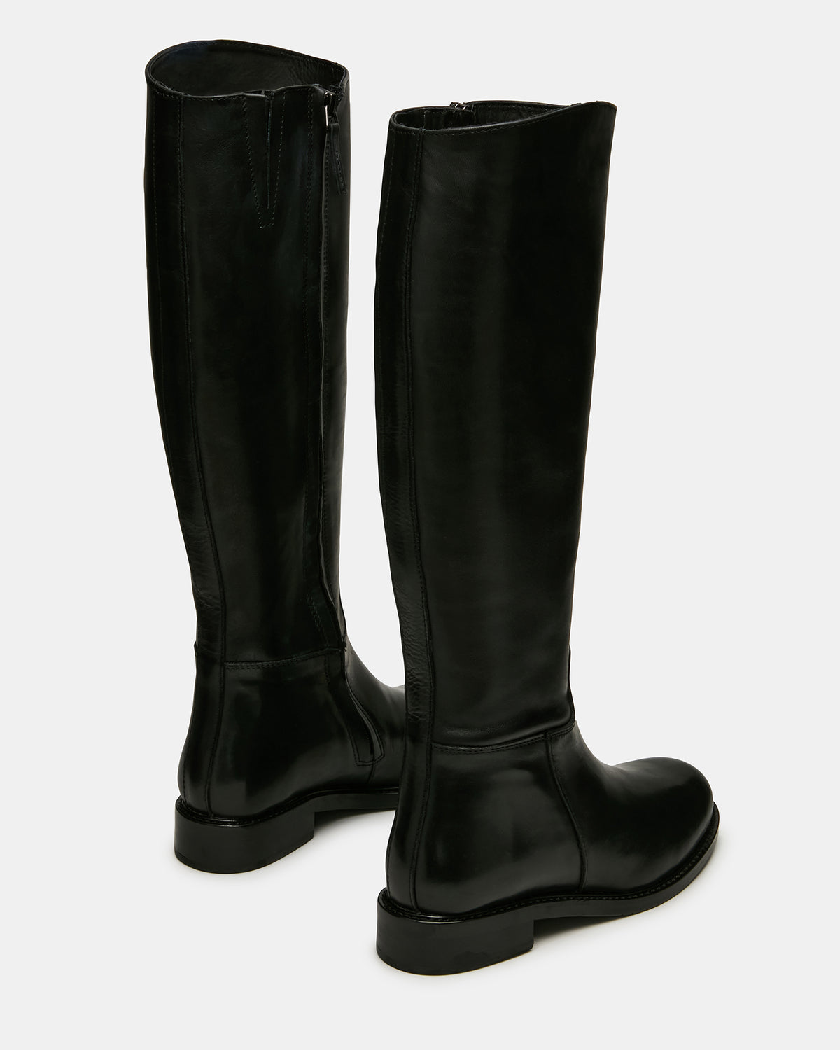 BELMONT Black Leather Knee-High Women's Riding Boot - Steve Madden