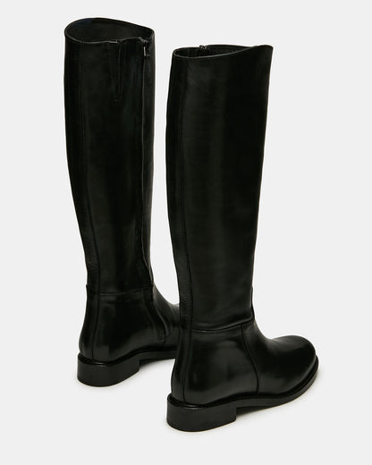 BELMONT Black Leather Knee-High Women's Riding Boot - Steve Madden