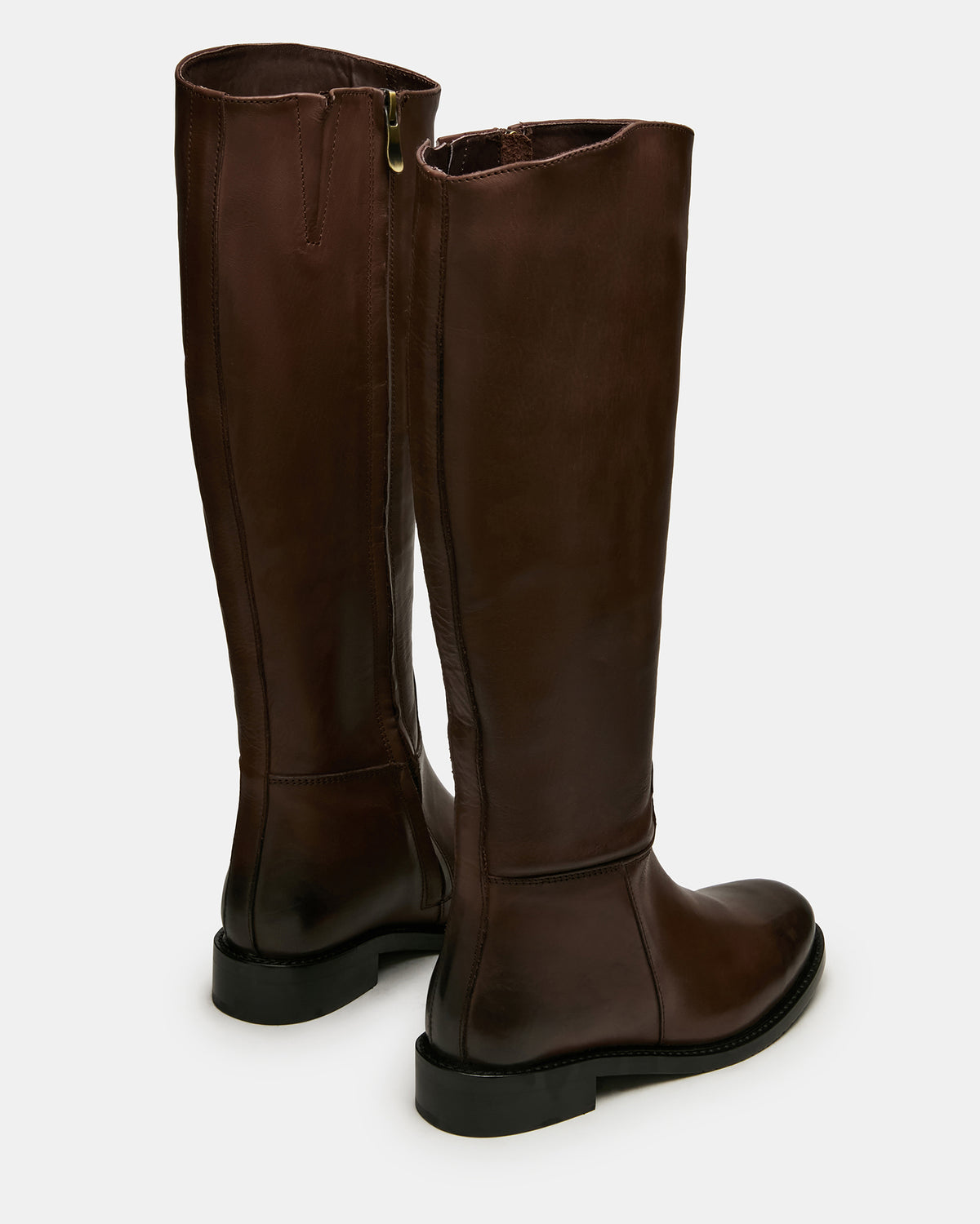 BELMONT Brown Leather Knee-High Women's Riding Boot - Steve Madden