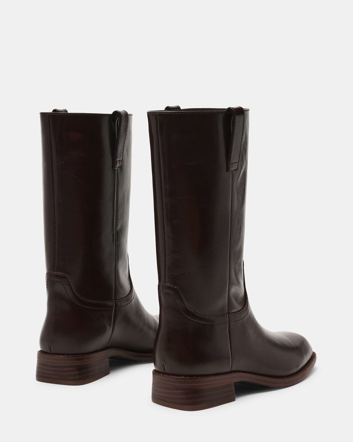 PRIMO Brown Leather Square-Toe Women's Boot - Steve Madden