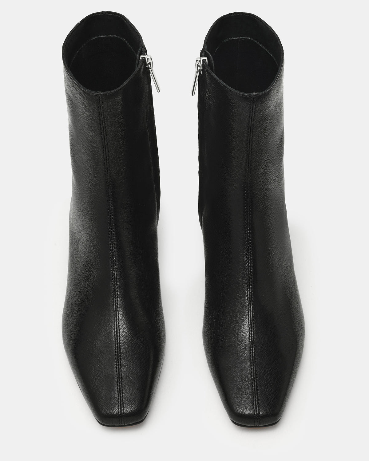 FLAIRE Black Leather Square-Toe Wedge Bootie Women's Ankle Boot - Steve Madden