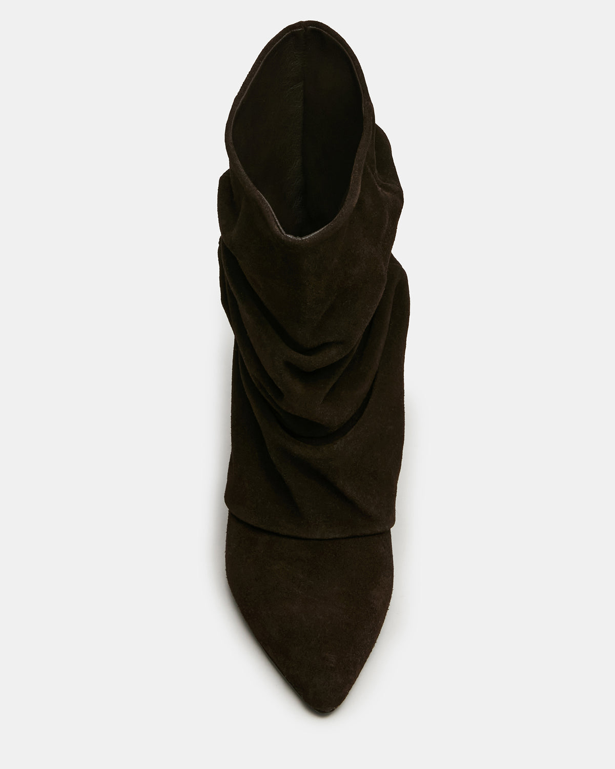LEXEN Brown Suede Pointed-Toe Fold-Over Scrunched Women's Ankle Boot - Steve Madden