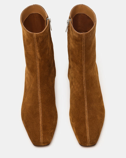 FLAIRE Sand Suede Square-Toe Wedge Bootie Women's Ankle Boot - Steve Madden