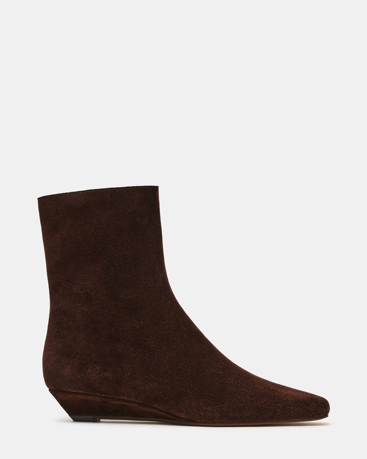 FLAIRE Brown Suede Square-Toe Wedge Bootie Women's Ankle Boot - Steve Madden