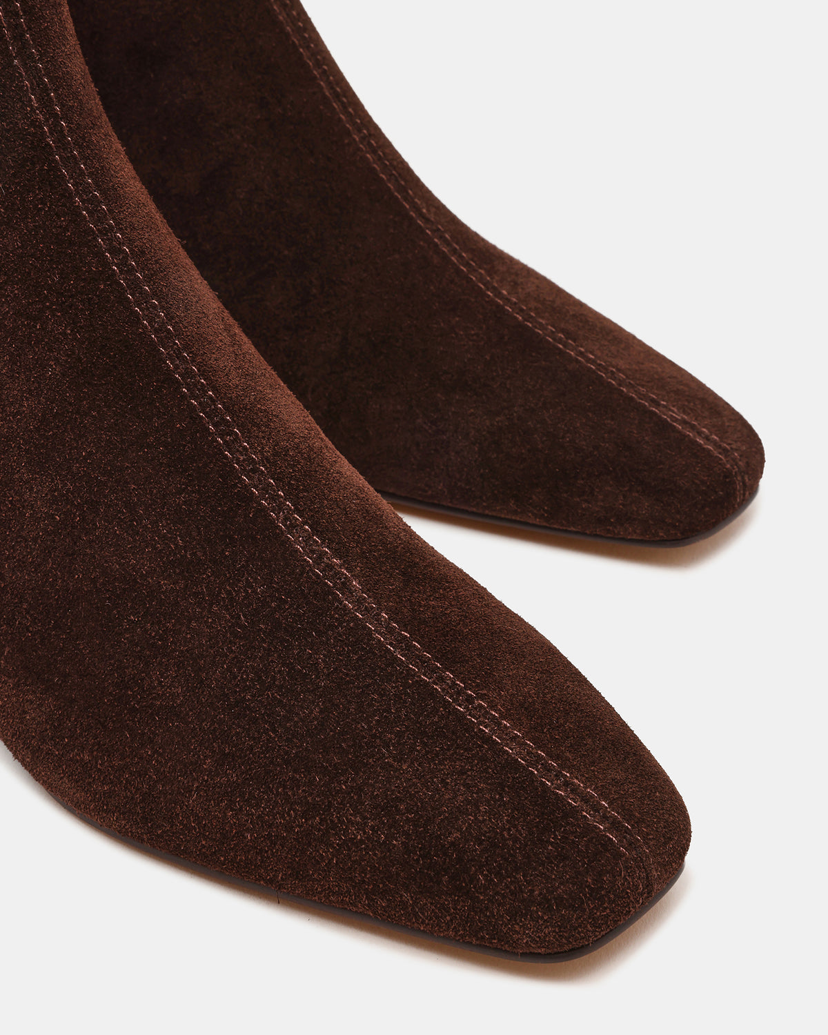 FLAIRE Brown Suede Square-Toe Wedge Bootie Women's Ankle Boot - Steve Madden