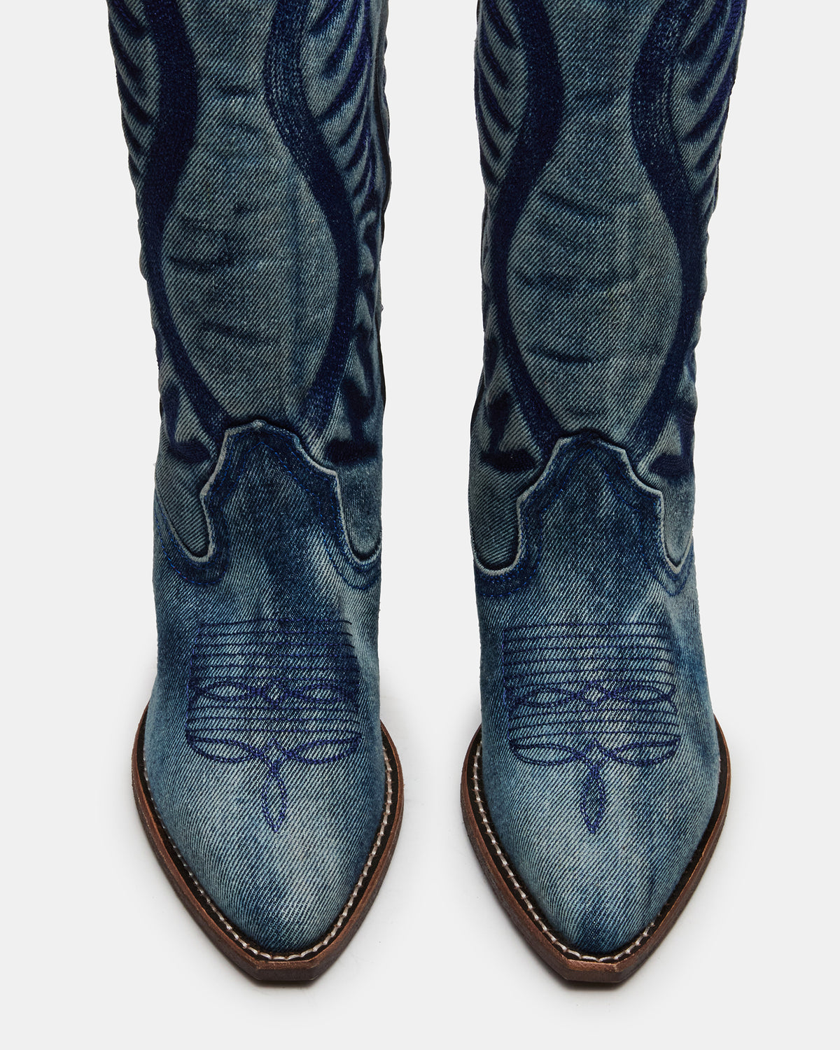 ALBANY Denim Fabric Pointed-Toe Women's Western Boot - Steve Madden