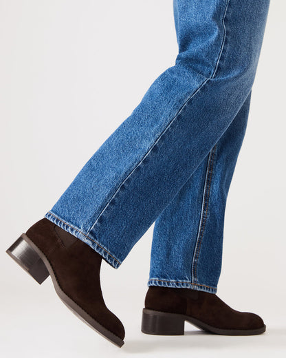 KAPLAN Brown Suede Chelsea Block Heel Women's Ankle Boot - Steve Madden