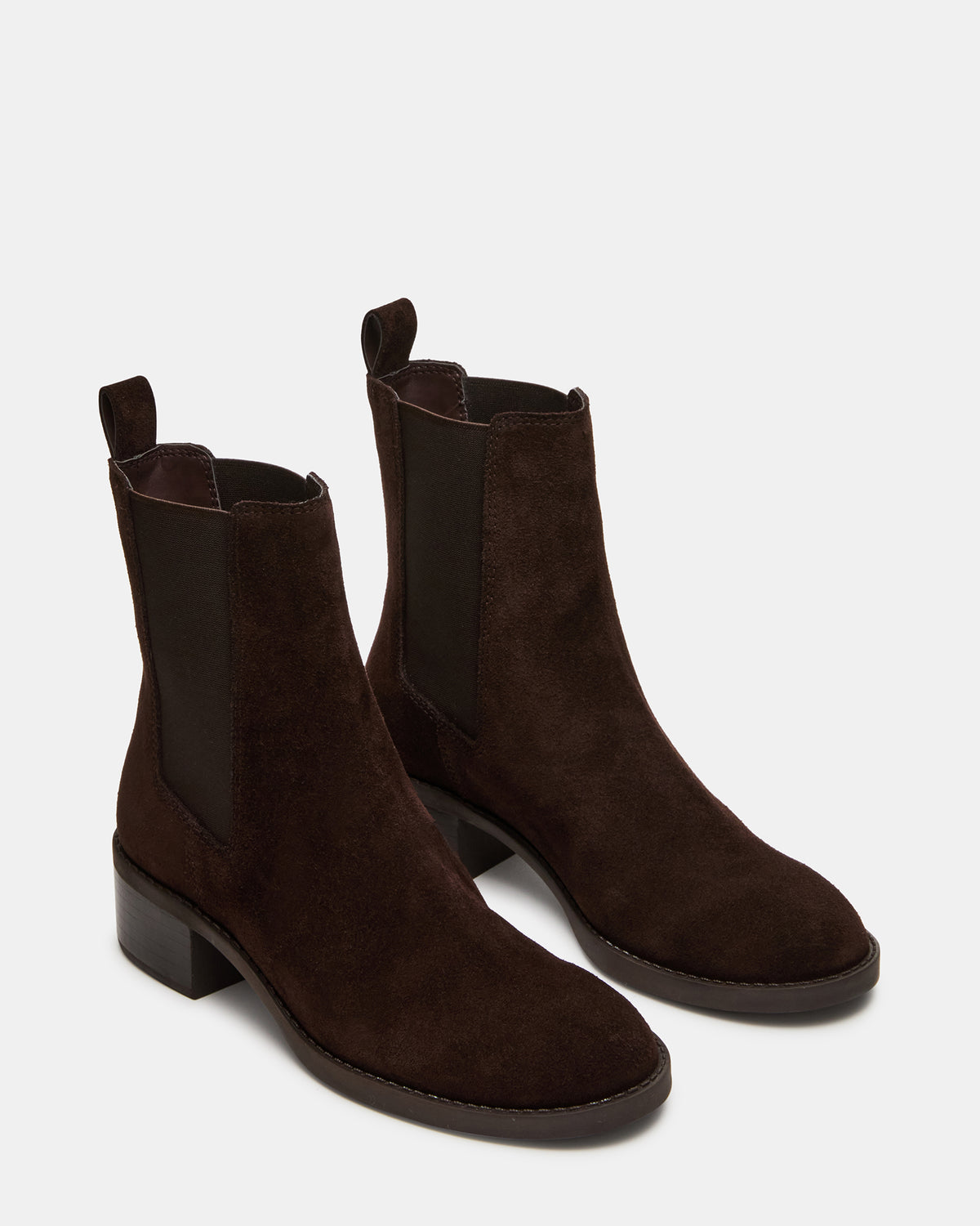 KAPLAN Brown Suede Chelsea Block Heel Women's Ankle Boot - Steve Madden