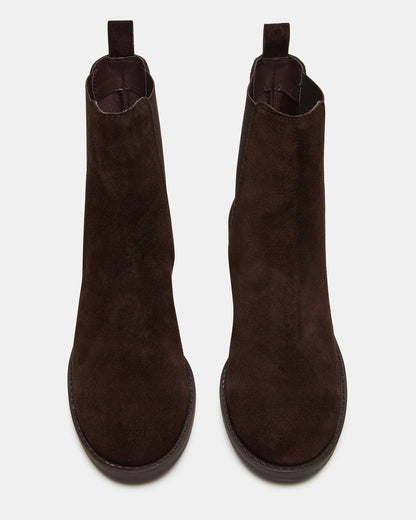 KAPLAN Brown Suede Chelsea Block Heel Women's Ankle Boot - Steve Madden