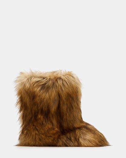 BEASTIE Tan Multi Women's Faux Fur Bootie - Steve Madden