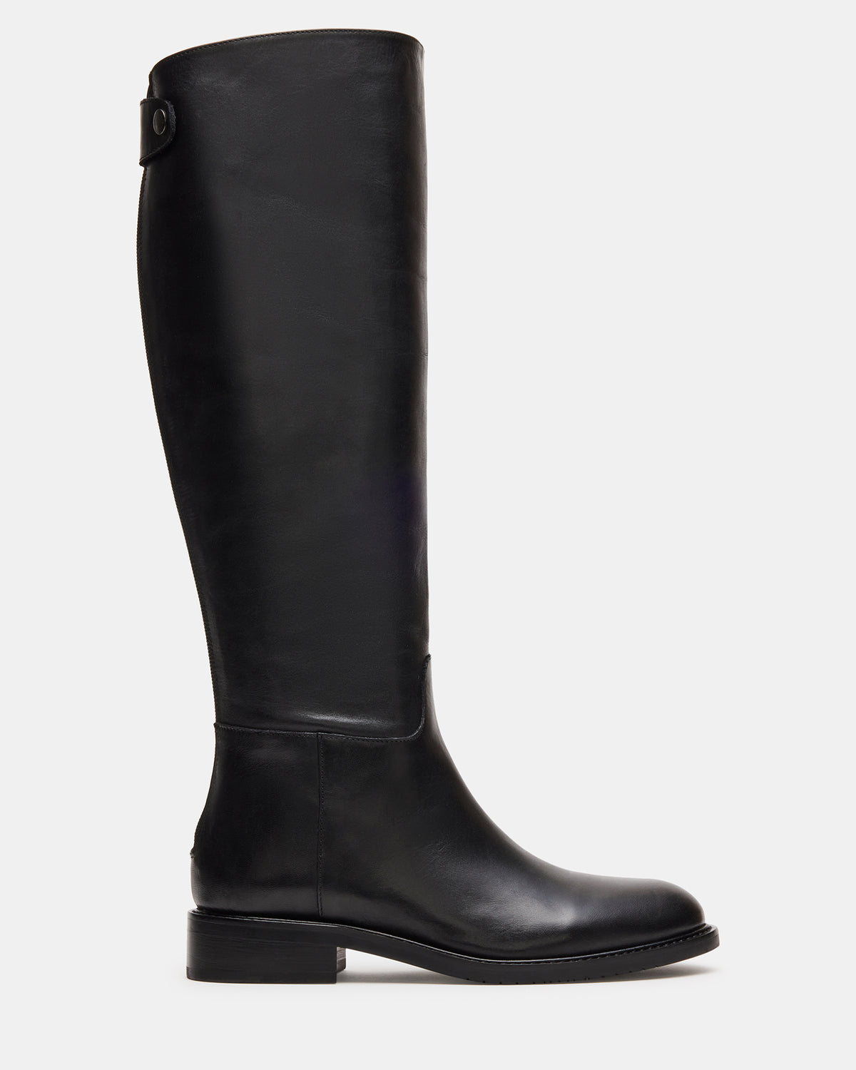 BEREN Black Leather Knee-High Women's Riding Boot - Steve Madden