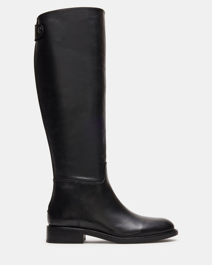 BEREN Black Leather Knee-High Women's Riding Boot - Steve Madden