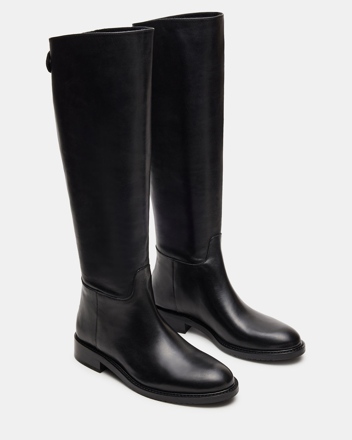 BEREN Black Leather Knee-High Women's Riding Boot - Steve Madden