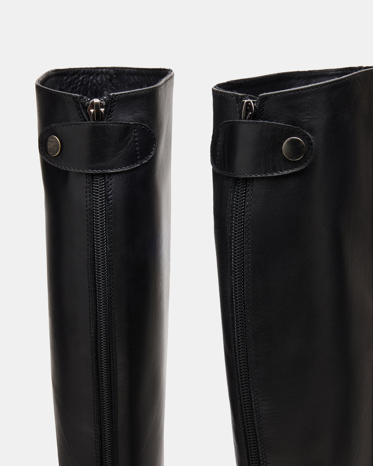 BEREN Black Leather Knee-High Women's Riding Boot - Steve Madden