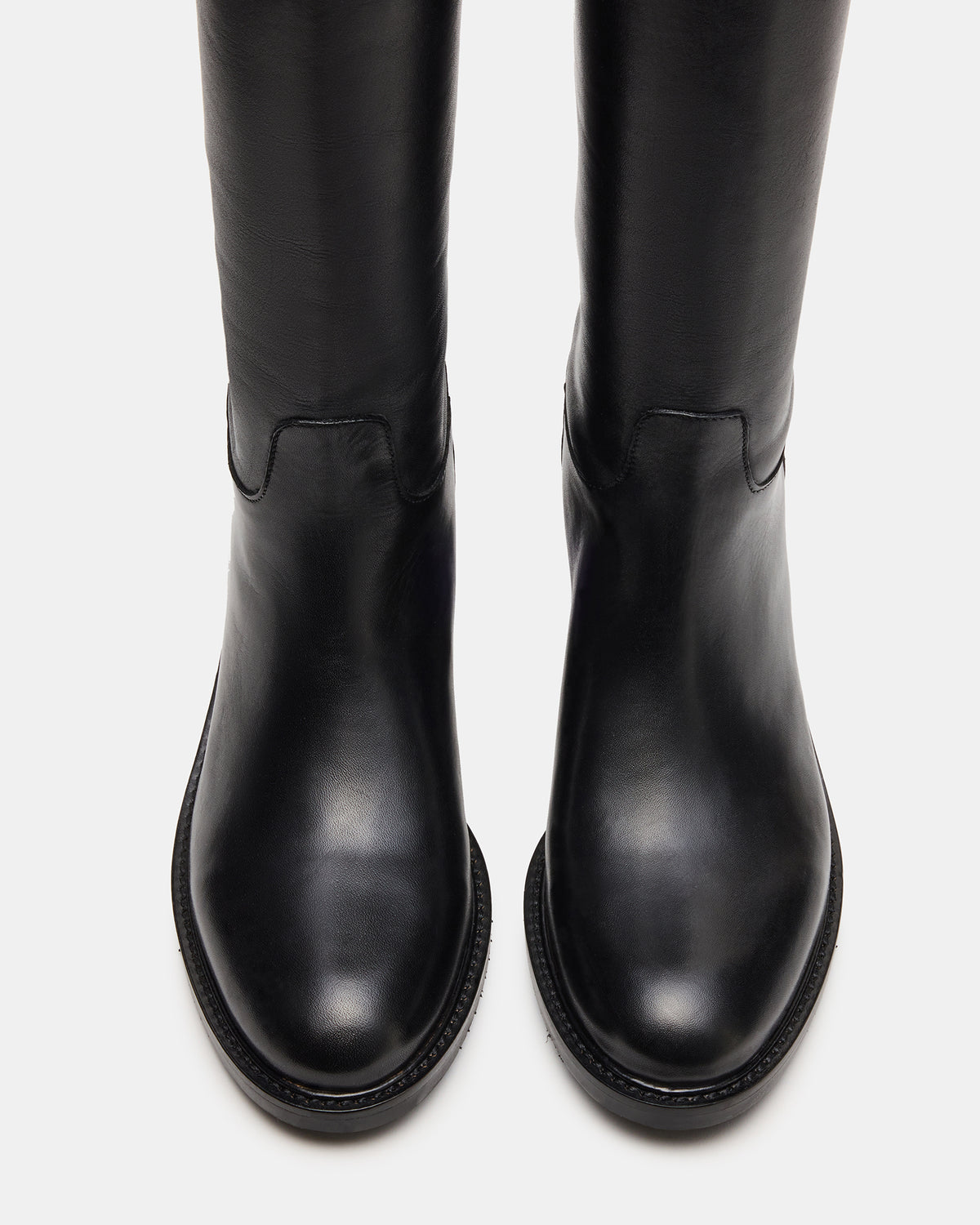 BEREN Black Leather Knee-High Women's Riding Boot - Steve Madden