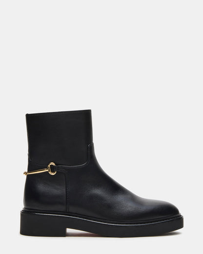 DIABLO Black Leather Women's Ankle Boot - Steve Madden