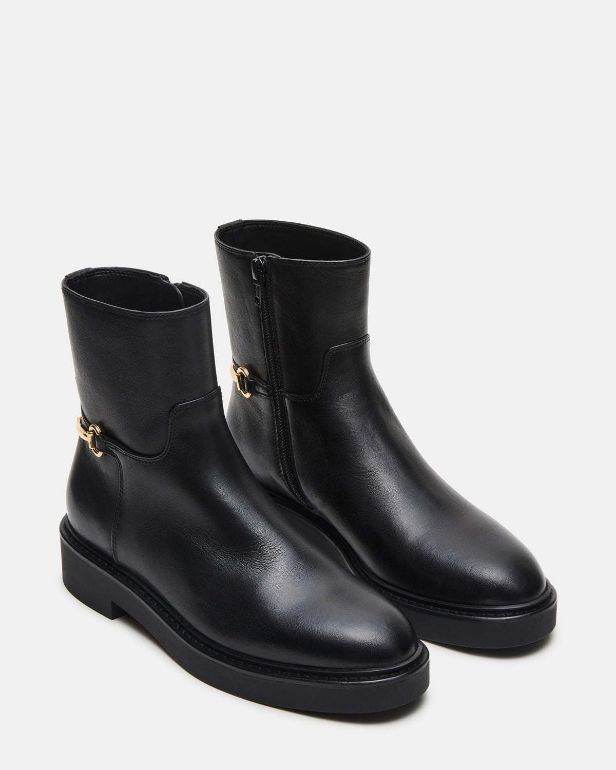 DIABLO Black Leather Women's Ankle Boot - Steve Madden