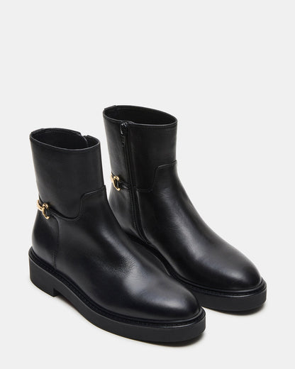 DIABLO Black Leather Women's Ankle Boot - Steve Madden