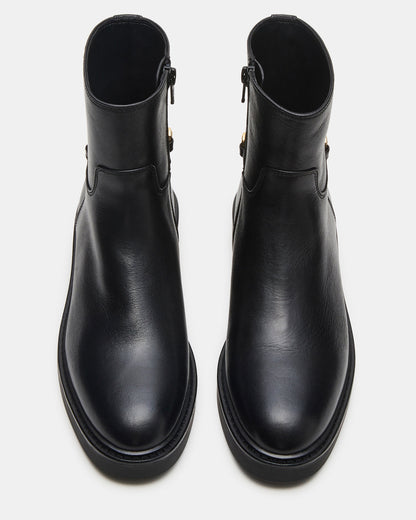 DIABLO Black Leather Women's Ankle Boot - Steve Madden