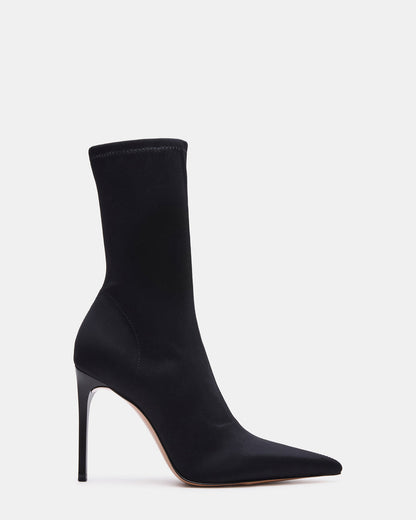 MIDNITE Black Pointed-Toe Stiletto Heel Sock Women's Ankle Boot - Steve Madden