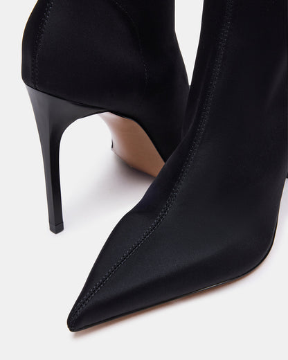 MIDNITE Black Pointed-Toe Stiletto Heel Sock Women's Ankle Boot - Steve Madden