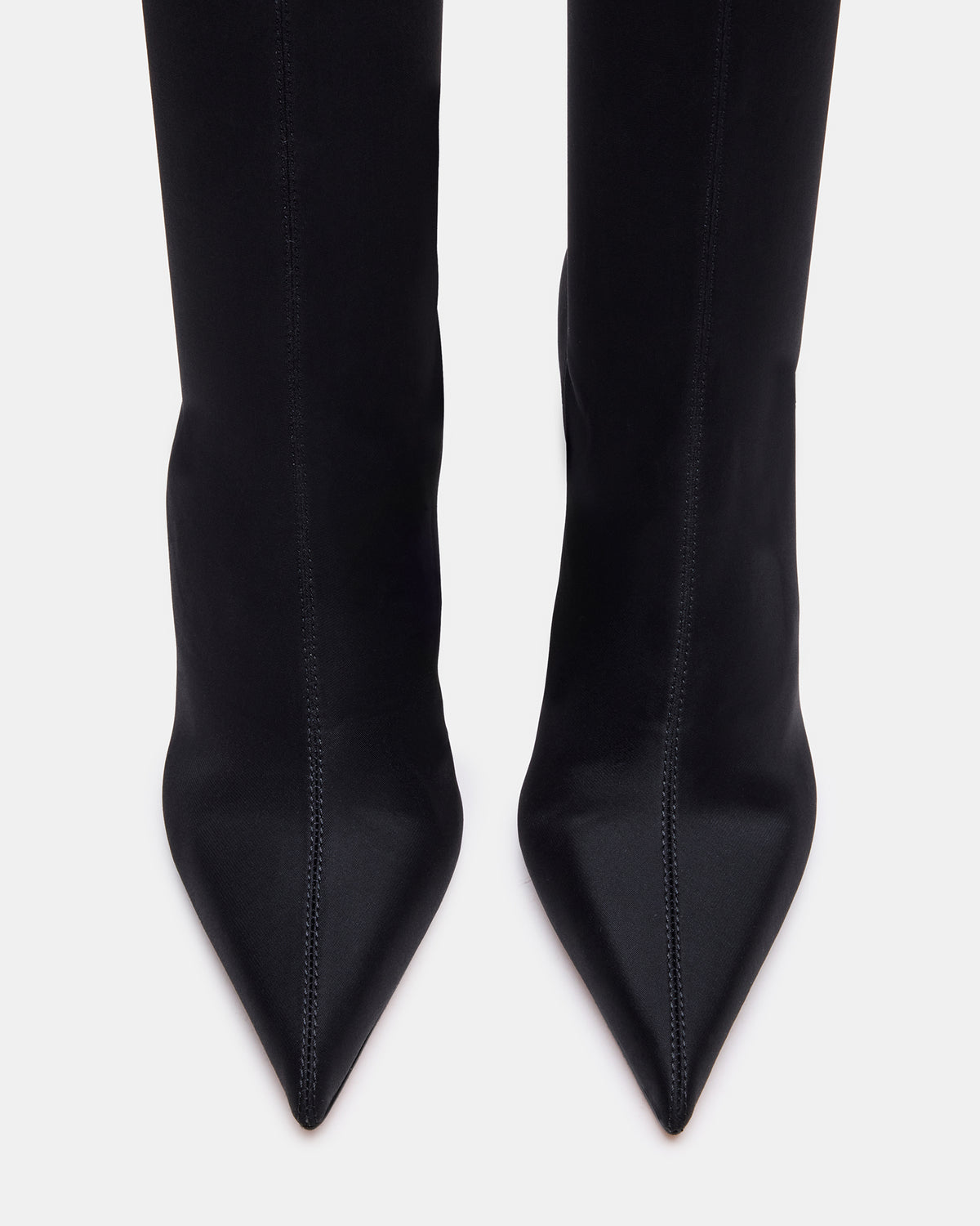 MIDNITE Black Pointed-Toe Stiletto Heel Sock Women's Ankle Boot - Steve Madden