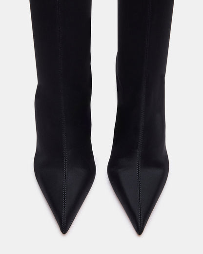 MIDNITE Black Pointed-Toe Stiletto Heel Sock Women's Ankle Boot - Steve Madden