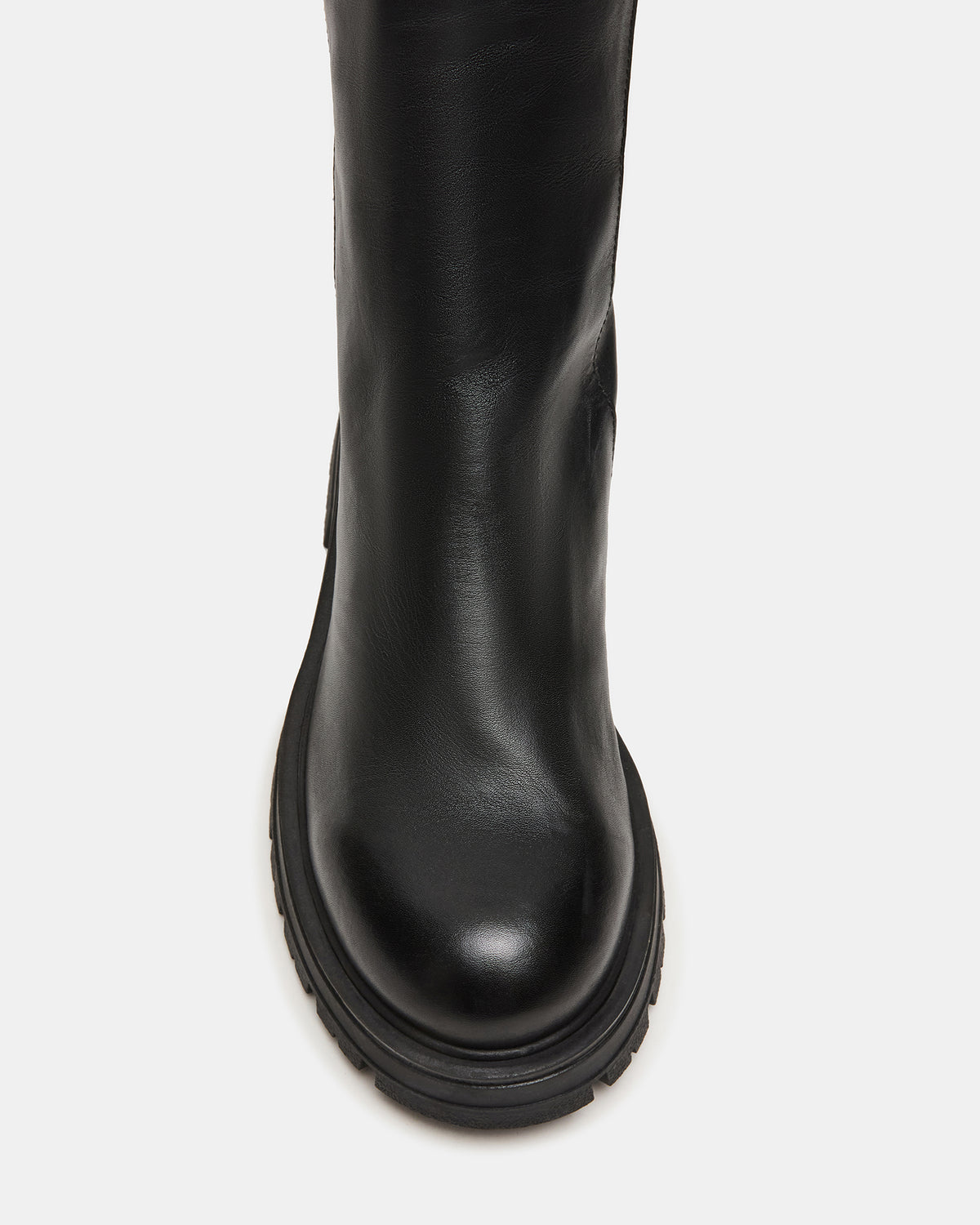 LAMI Black Leather Lug Sole Women's Ankle Boot - Steve Madden