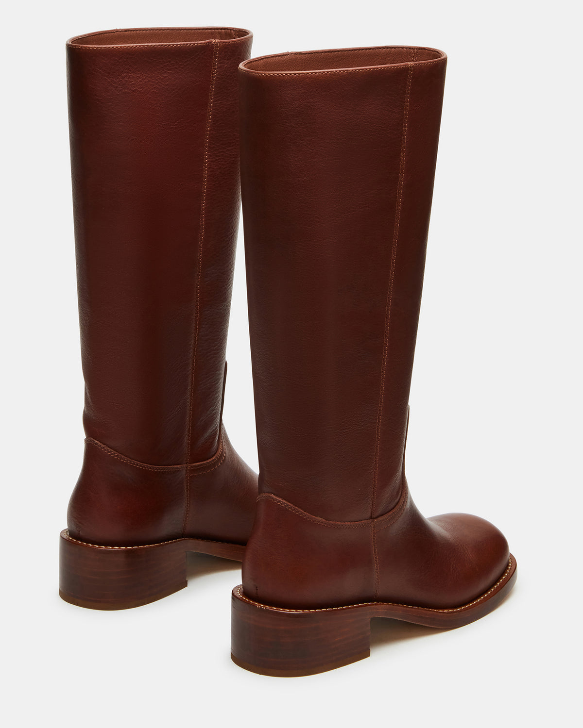 RIGGS Rust Leather Wide Calf Square-Toe Women's Boot - Steve Madden